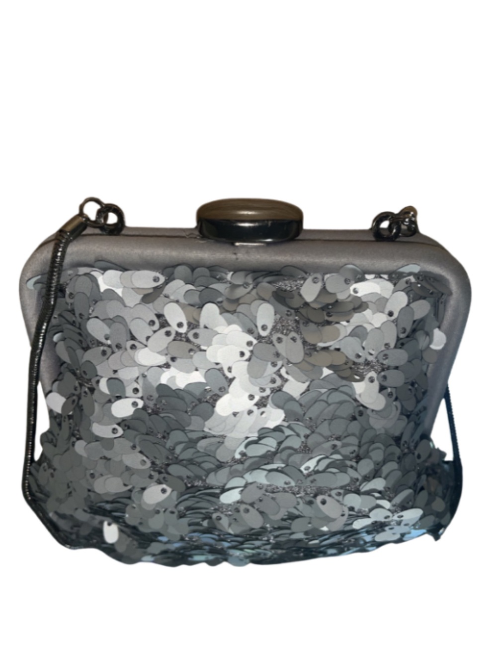 Banana Republic Silver Grey Sequin Evening Frame Clutch / Crossbody
Bag - Picture 5 of 13